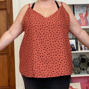ASOS apricot w/black polka dots cami tank